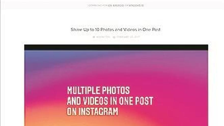 Instagram estrena la publicación múltiple entre sus usuarios