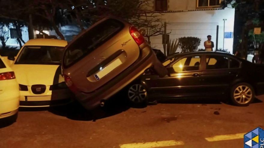 Imagen del accidente ocurrido esta semana en la zona de Costa del Silencio, en Arona.