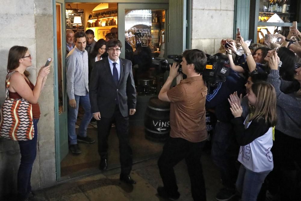 Bany de masses de Puigdemont a Girona