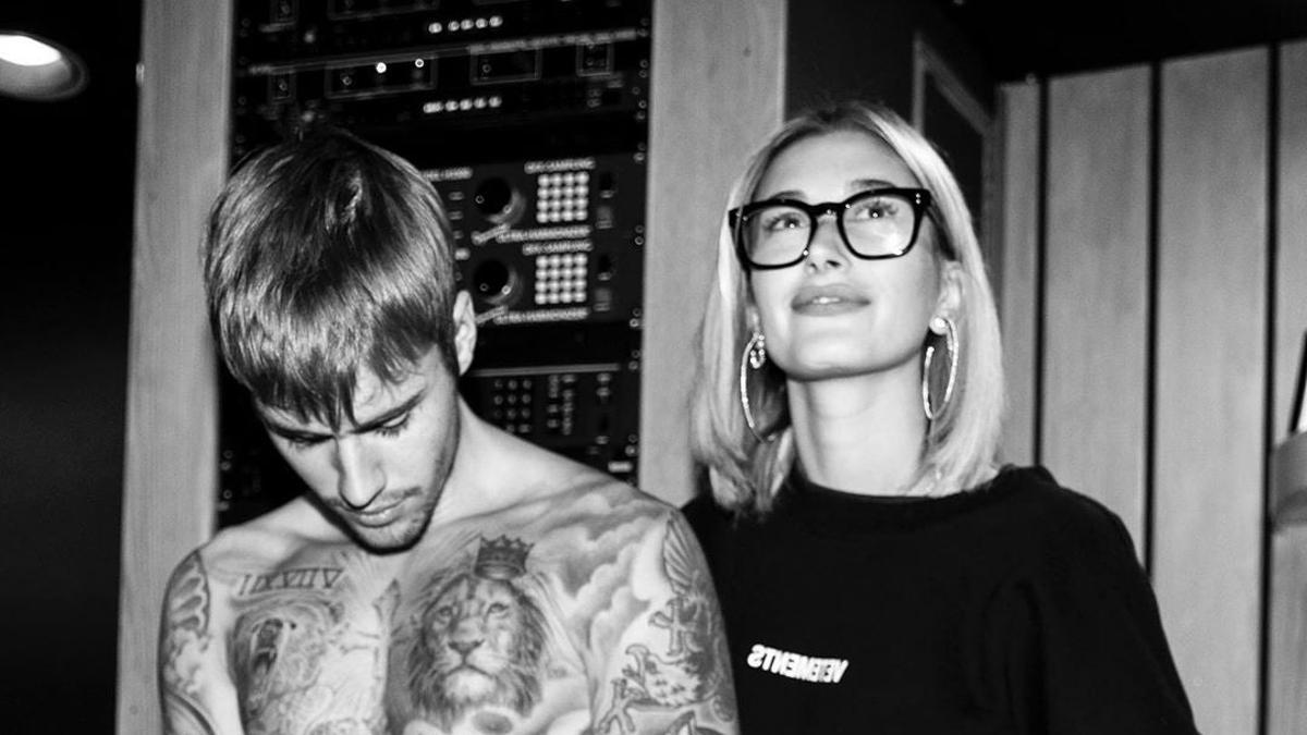 Hailey y Justin en el estudio. Instagram @justinbieber