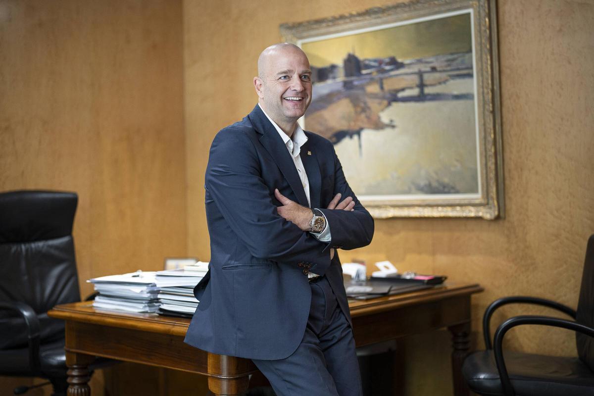 Xavier Vilajoana, presidente de Construmat, en su oficina en Barcelona