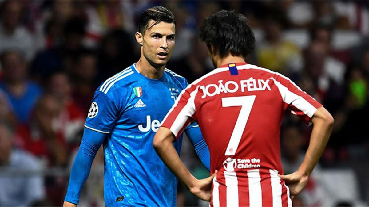 Cristiano y Joao Félix se saludaron antes del duelo