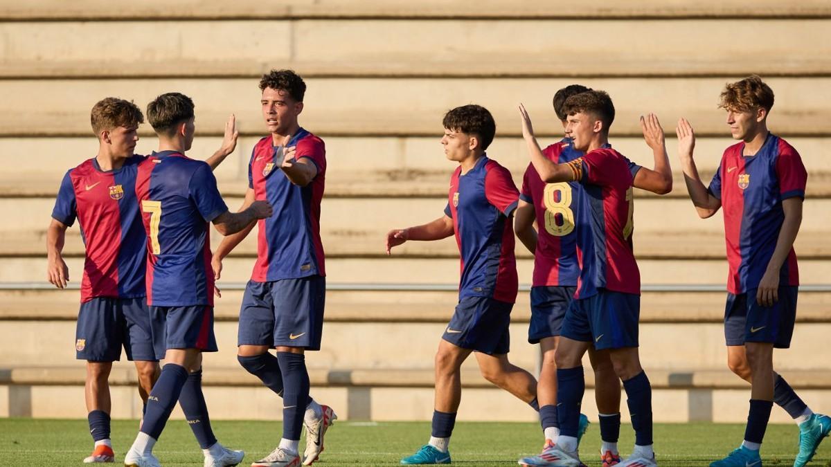 Así fue la celebración del gol de Unai contra L'Hospitalet