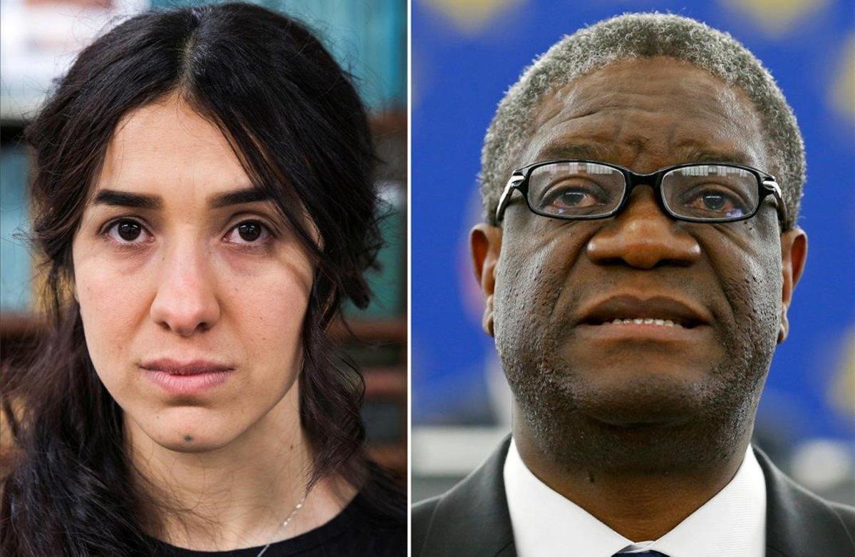 Nadia Murad y Denis Mukwege, premiados con el Nobel de la Paz 2018.