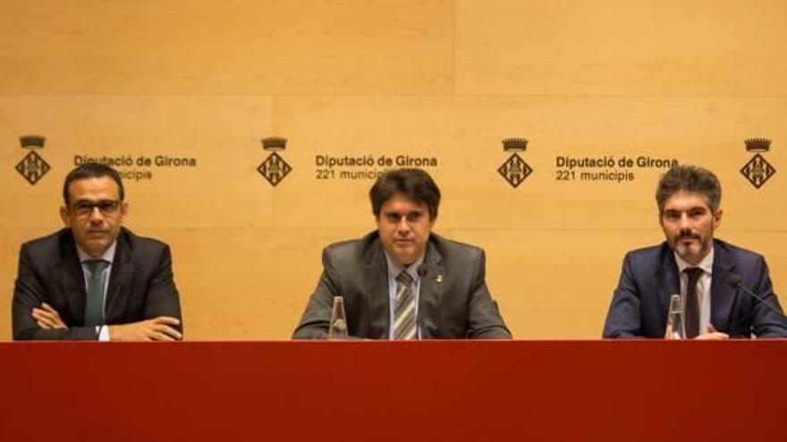 Massana, Vila i Gangonells, ahir, durant al presentació.