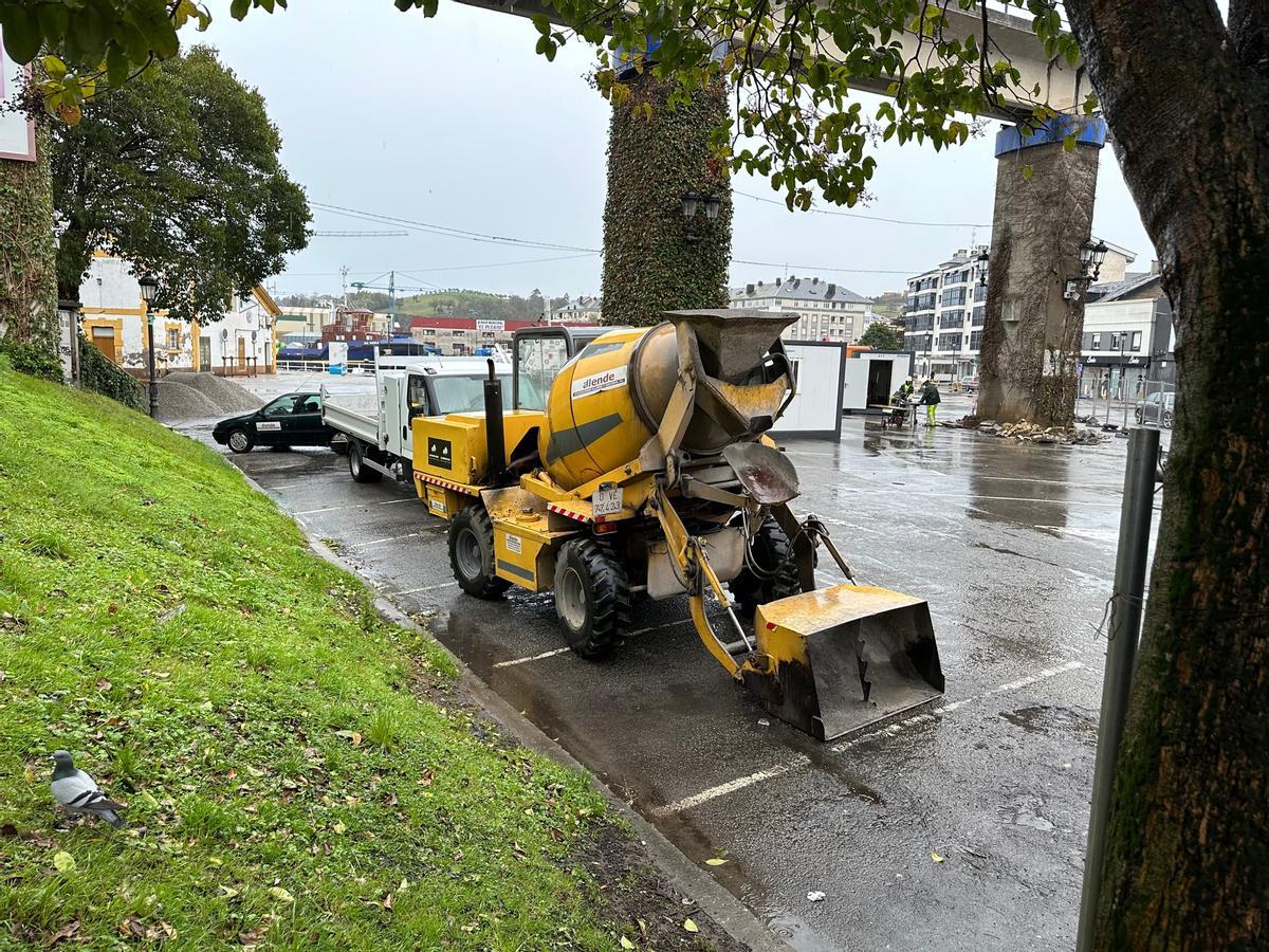 Imagen de la dársena, en obras.