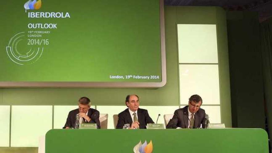 El presidente de Iberdrola, Ignacio Sánchez Galán, durante la presentación en Londres de los resultados de 2013.