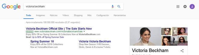 Google confunde a Victoria Bechkham con Meghan Markle