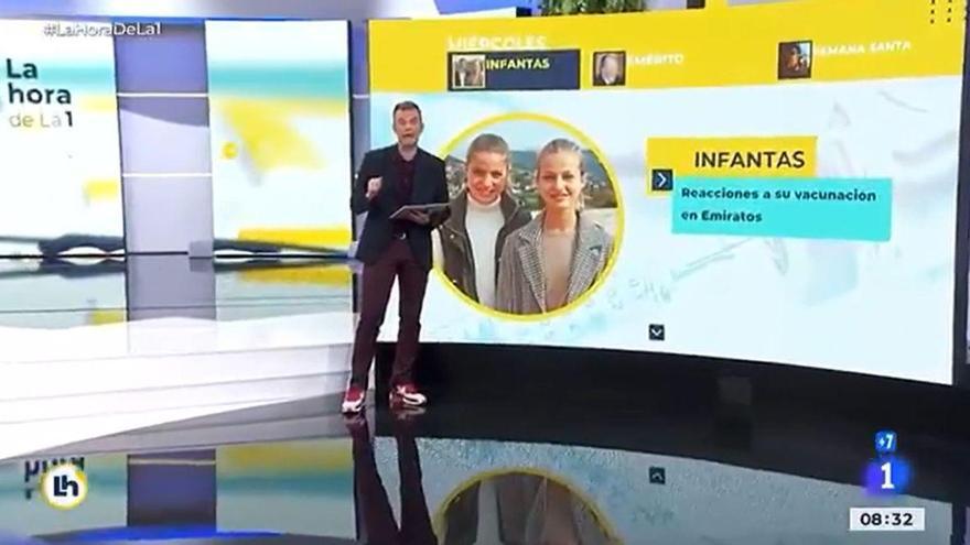 TVE se disculpa por poner una foto de Leonor y Sofía en una información de la vacunación de las infantas