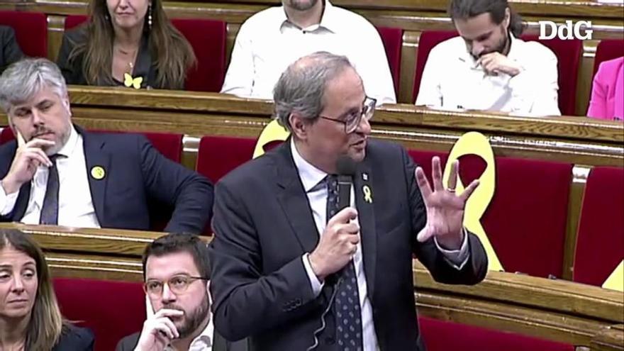 Torra, a Arrimadas: "Sent aquest silenci? És el que queda del seu pas pel Parlament, el no res"