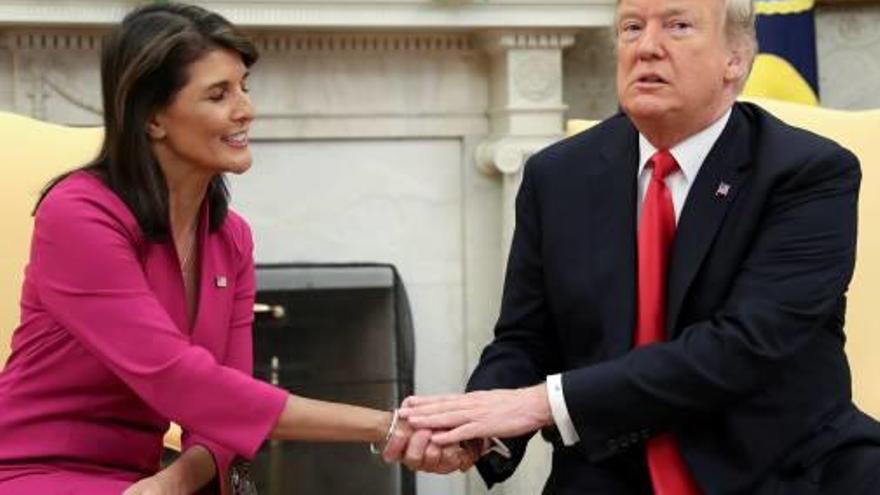 Donald Trump i Nikki Haley van fer una roda de premsa conjunta