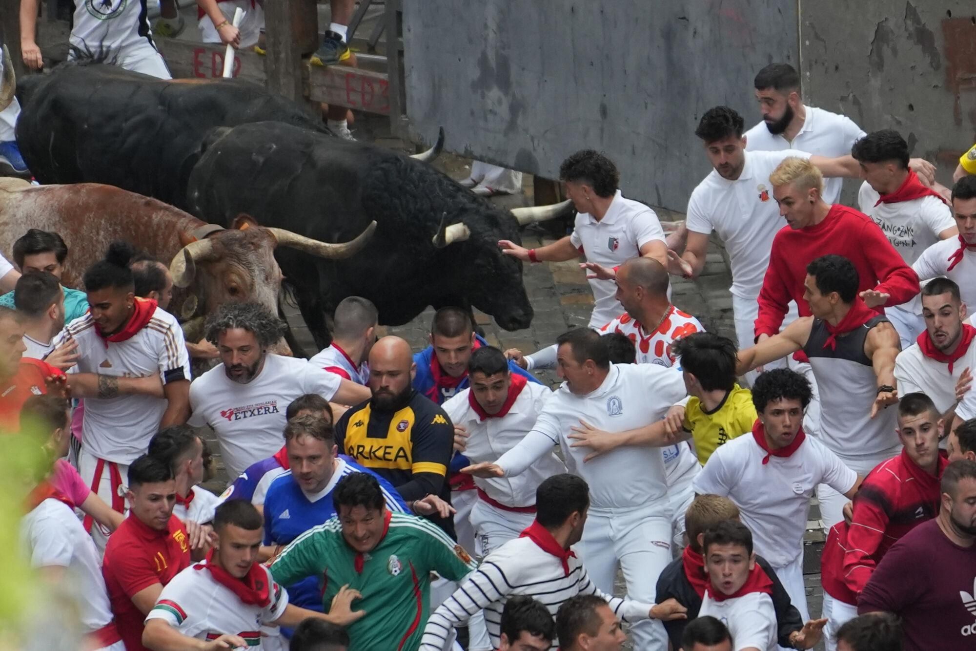 El primer encierro de los Sanfermines 2025, en imágenes.