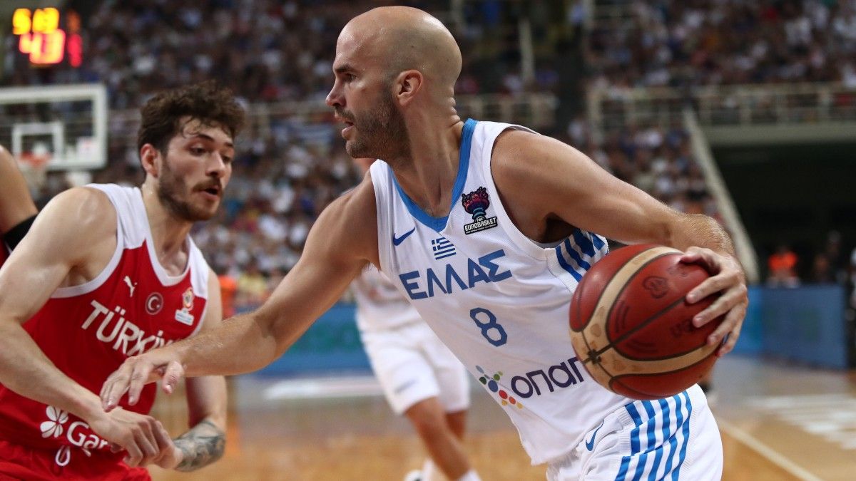 Nick Calathes, en el partido Grecia-Turquía