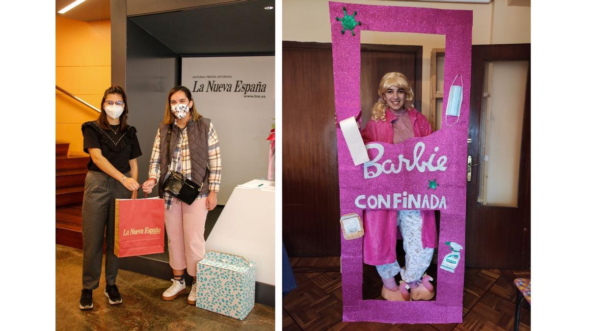 Julia Brage, ganadora del concurso por su disfraz "Barbie confinada"