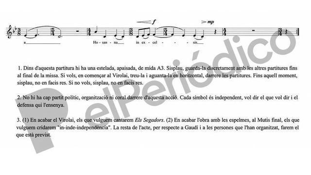 Instruccions ocultes entre les partitures del cor de l’acte de la Sagrada Família amb el papa Lleó XIV.
