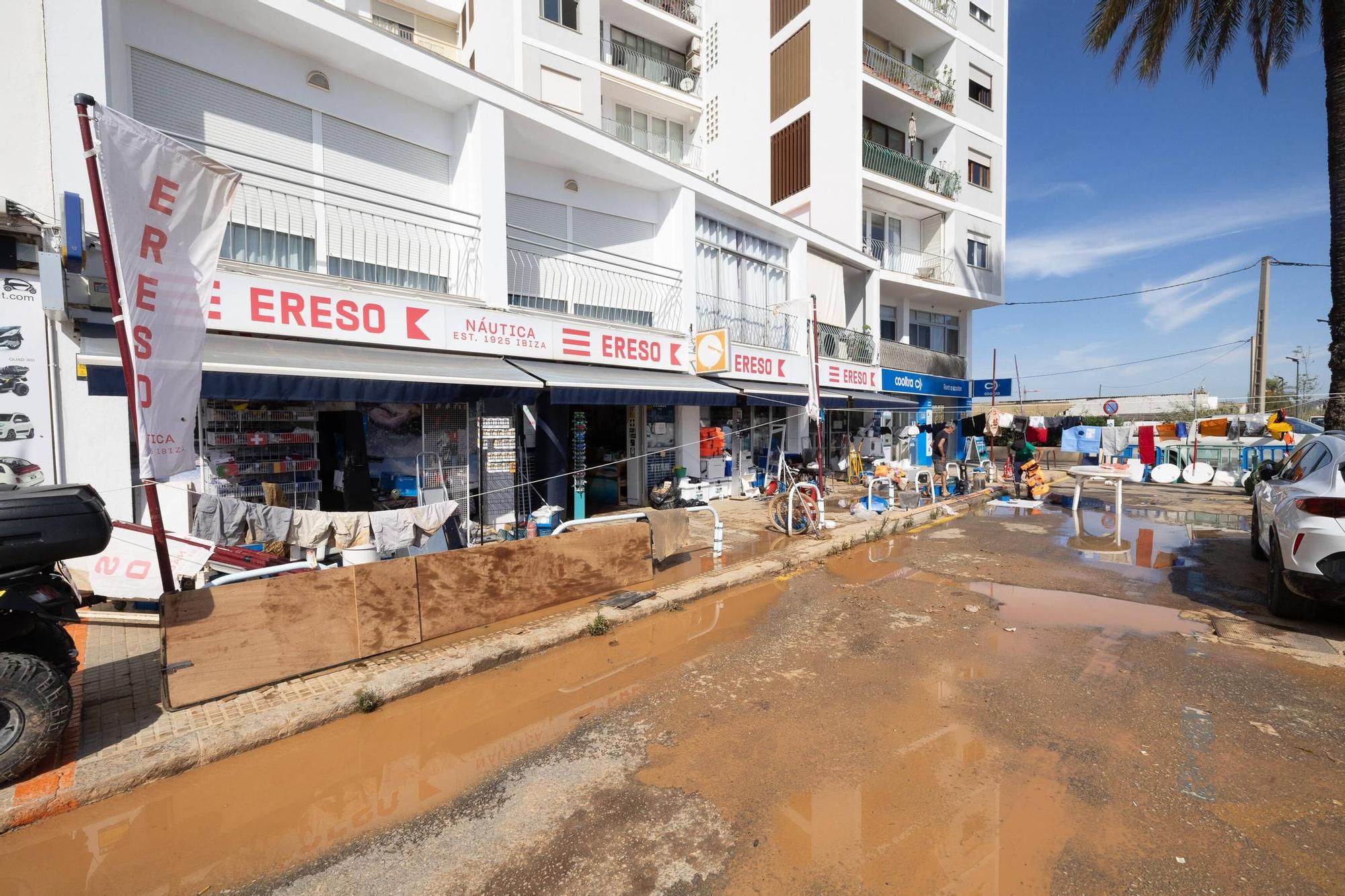 Así siguen los negocios afectados por la dana en Ibiza.