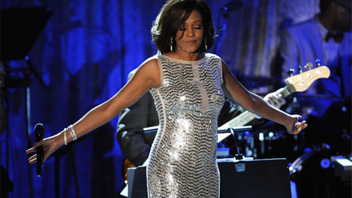 Whitney Houston, en la gala de los premios Grammy, en Beverly Hills, justo hace un año.