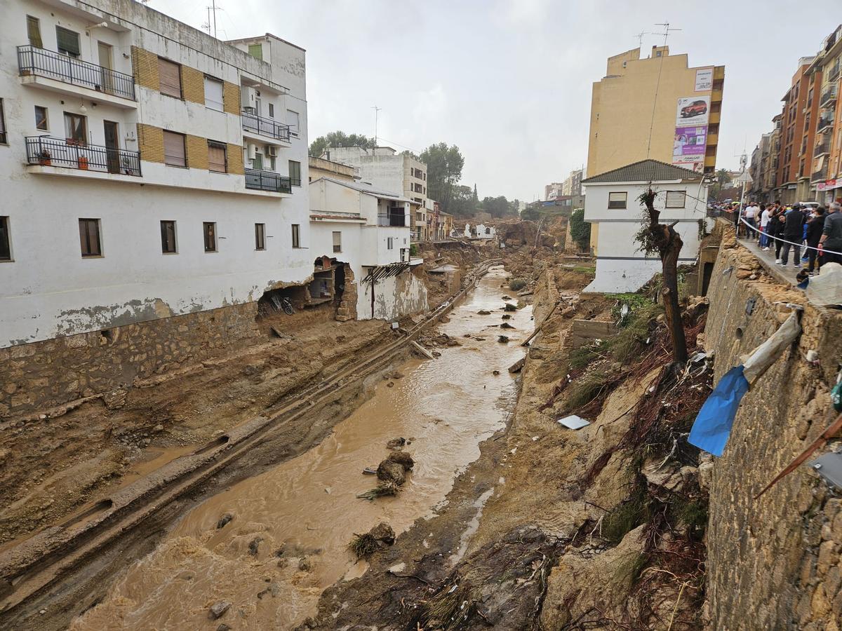 Imagen de Chiva el 30 de octubre, destrozada tras los efectos de la dana.