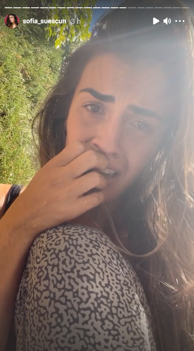 Sofía Suescun llorando por la muerte de su perra Lucía