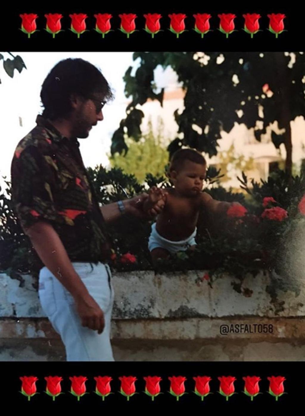 Úrsula Corberó en pañales con su papi