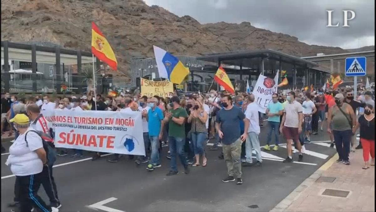 Manifestación contra la inmigración en Mogán