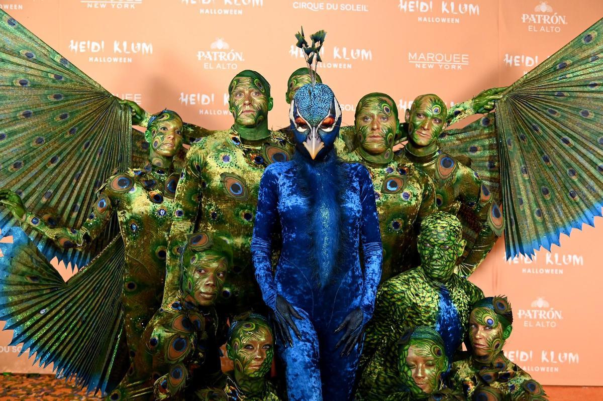 Heidi Klum, de pavo real en Halloween 2023