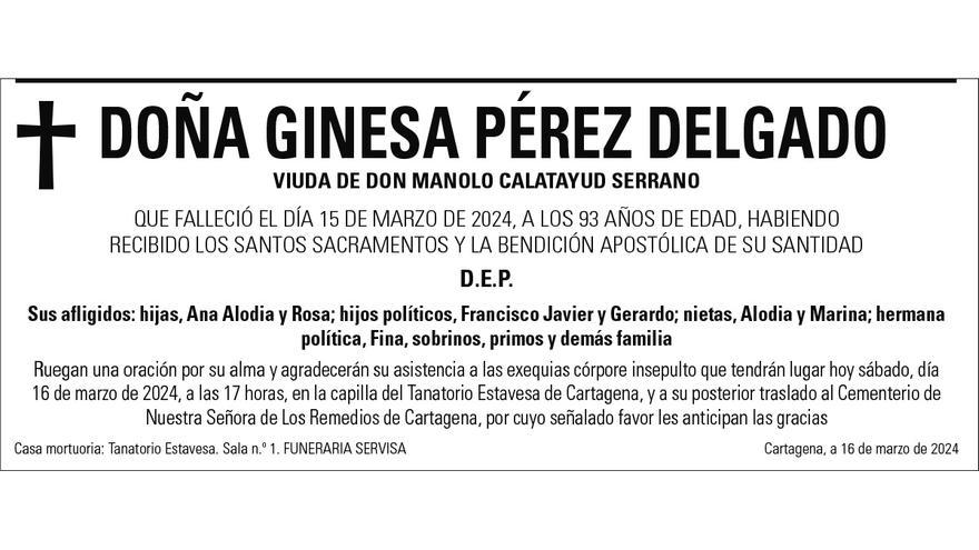 Dª Ginesa Pérez Delgado