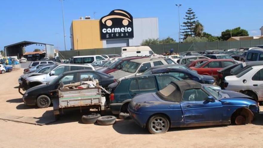 Imagen del depósito de coches de la grúa, emplazado en la pedanía de Los Sáez, que pertenece al municipio de San Pedro del Pinatar.
