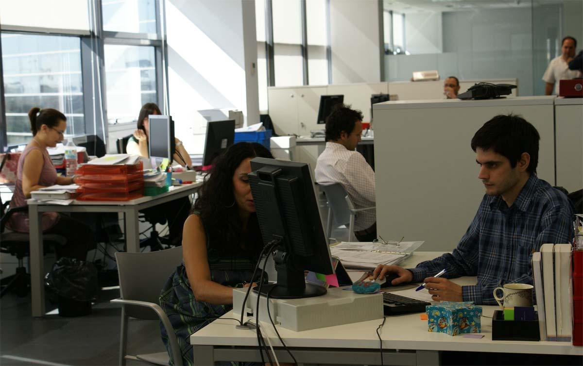 Trabajadores en una oficina