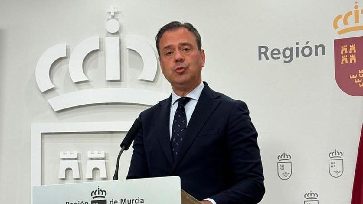 Marcos Ortuño, portavoz del Gobierno regional, este jueves.