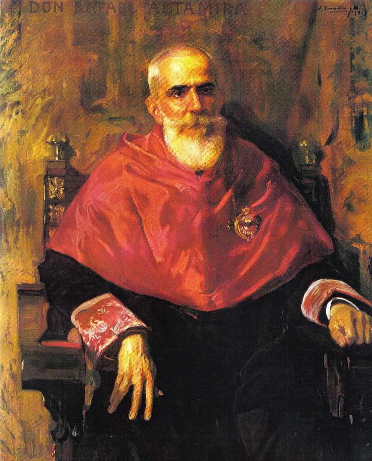 Retrato de Altamira pintado por Sorolla en 1913.