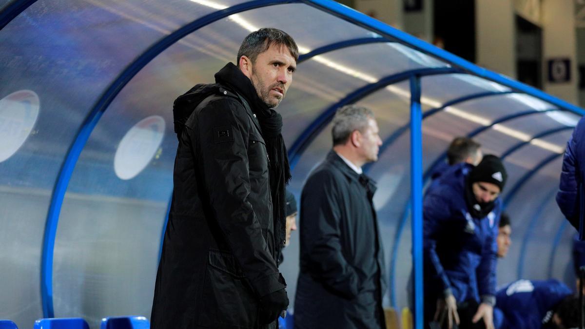 Coudet, en el banquillo del estadio del Espanyol