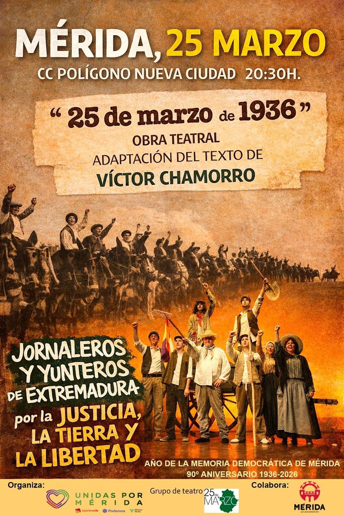 Cartel anunciador del montaje teatral.