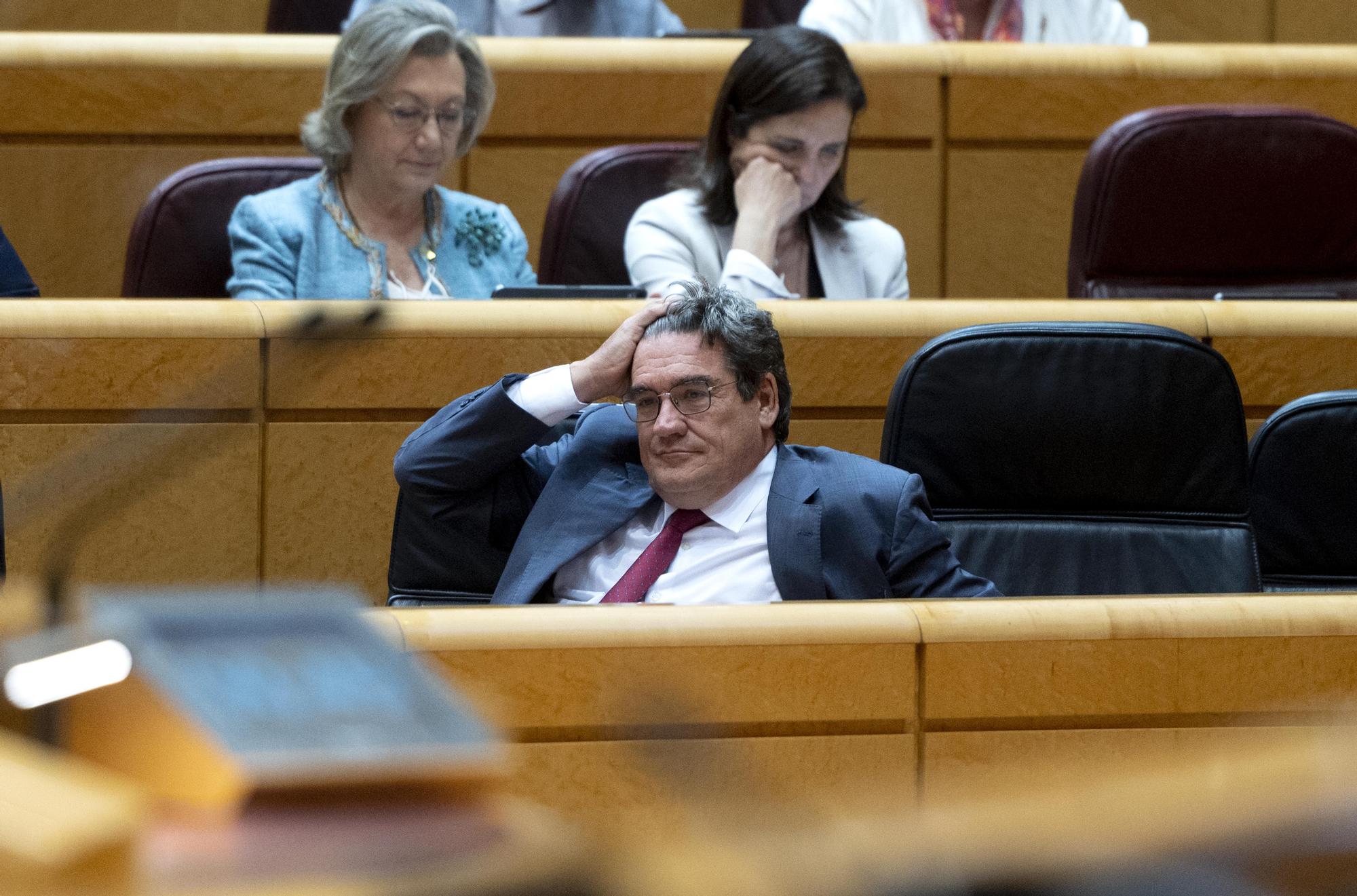 El ministro de Inclusión, Seguridad Social y Migraciones, José Luis Escrivá, en una sesión de control al Gobierno en el Senado, a 24 de mayo de 2022, Madrid (España).
