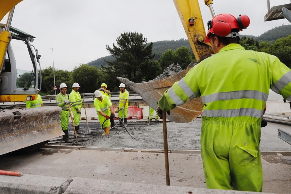 Obras en la autopista "Y" a la altura del Montico