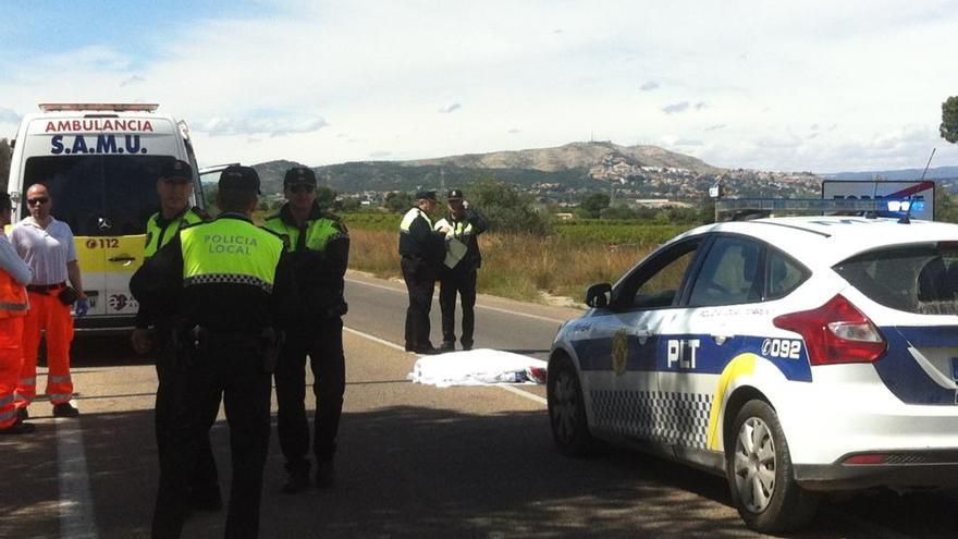 El lugar del accidente en la carretera de Montserrat.