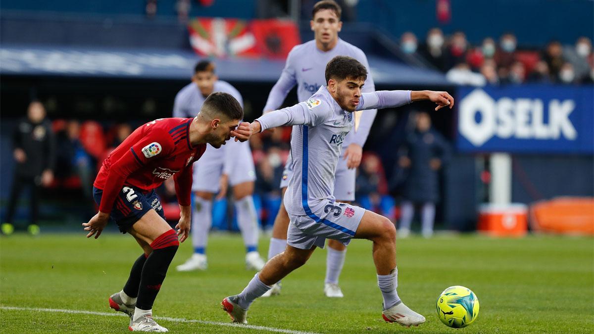 Ez Abde fue el gran protagonista en positivo del Barça en Pamplona