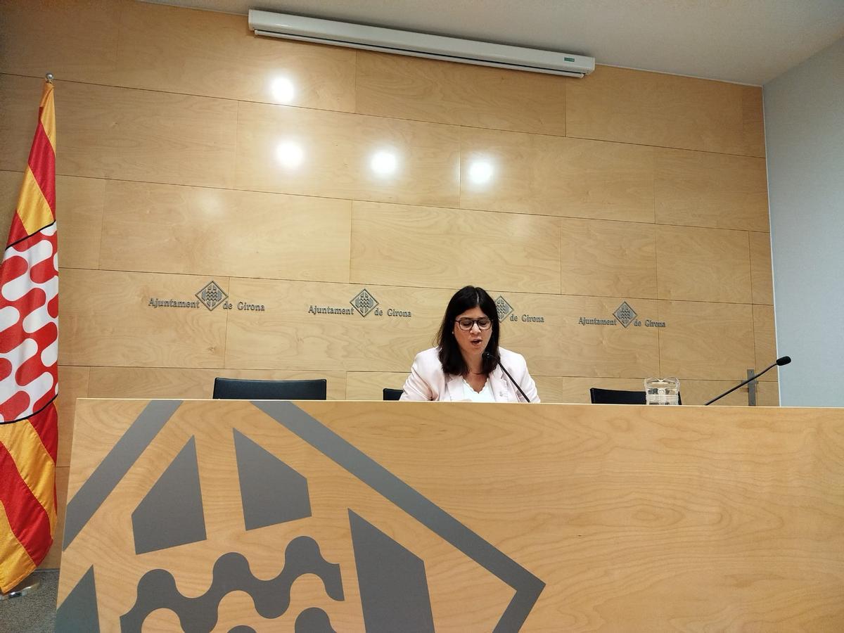Gemma Geis durant la roda de premsa d'aquest dimarts.