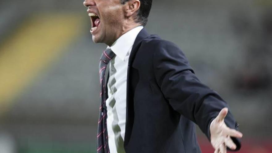 Oltra, en un partido como entrenador del Mallorca.