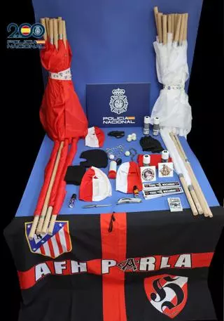 La Policía Nacional interviene material peligroso a ultras en La Carlota antes de la final de Copa del Rey