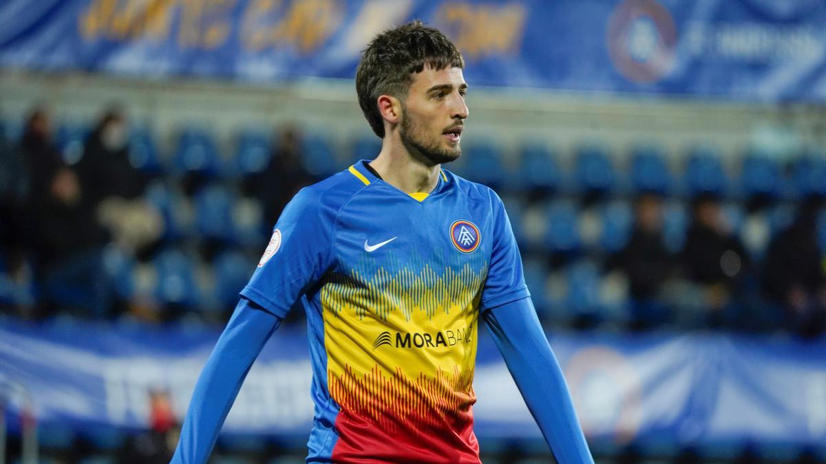 Manu Nieto, durante un encuentro de la temporada con el FC Andorra.