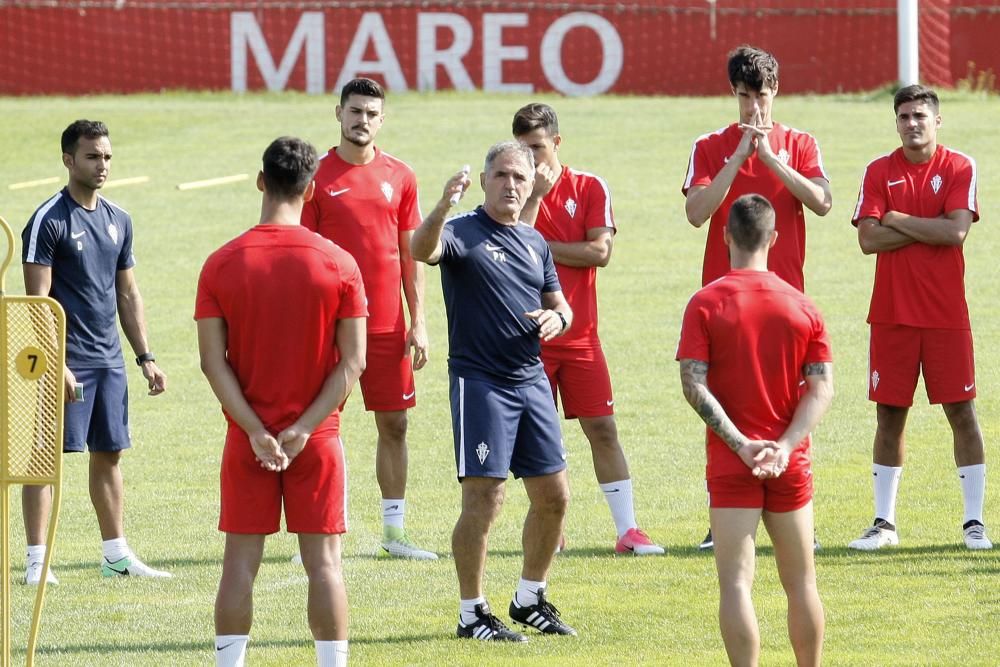 Entrenamiento del Sporting, lunes