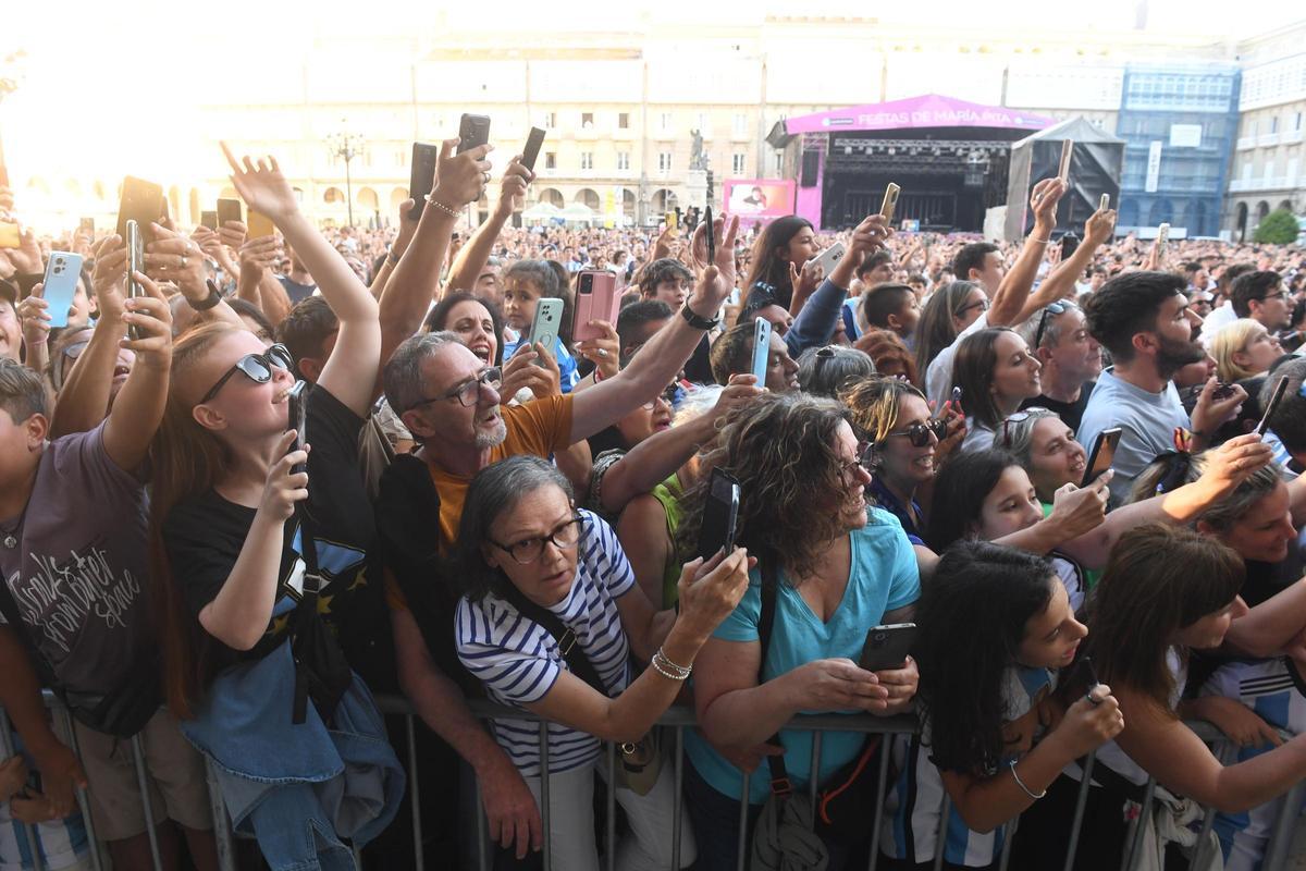 Scaloni, ovacionado en María Pita