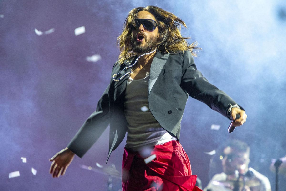 Jared Leto, durante el concierto de Thirty Seconds to Mars en el Parc del Forum.