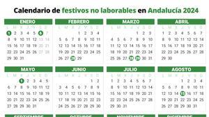 Calendario de festivos en Andalucia en 2024