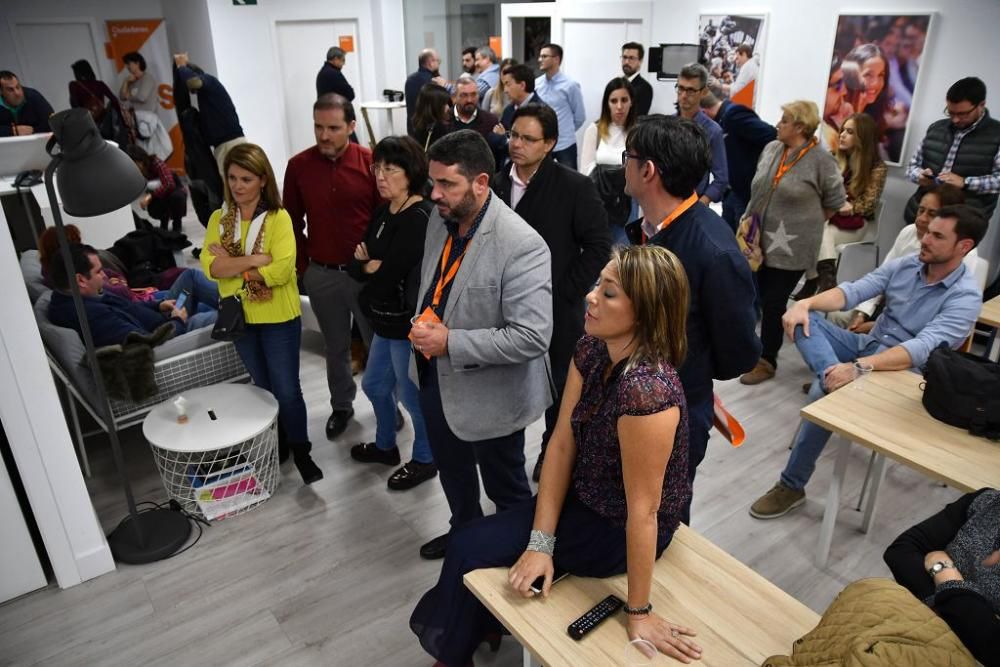 La jornada del 10-N, en la sede de Ciudadanos en Murcia