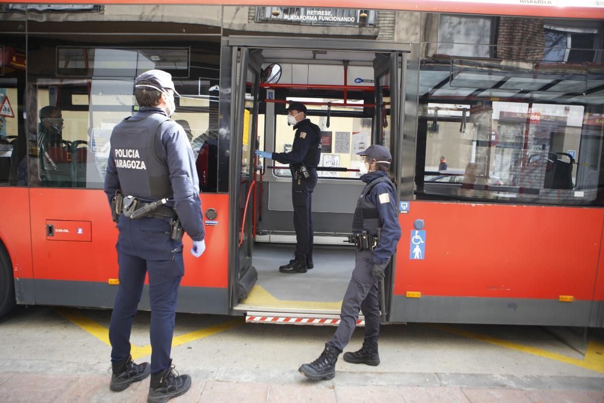 Control policial en Zaragoza por el coronavirus