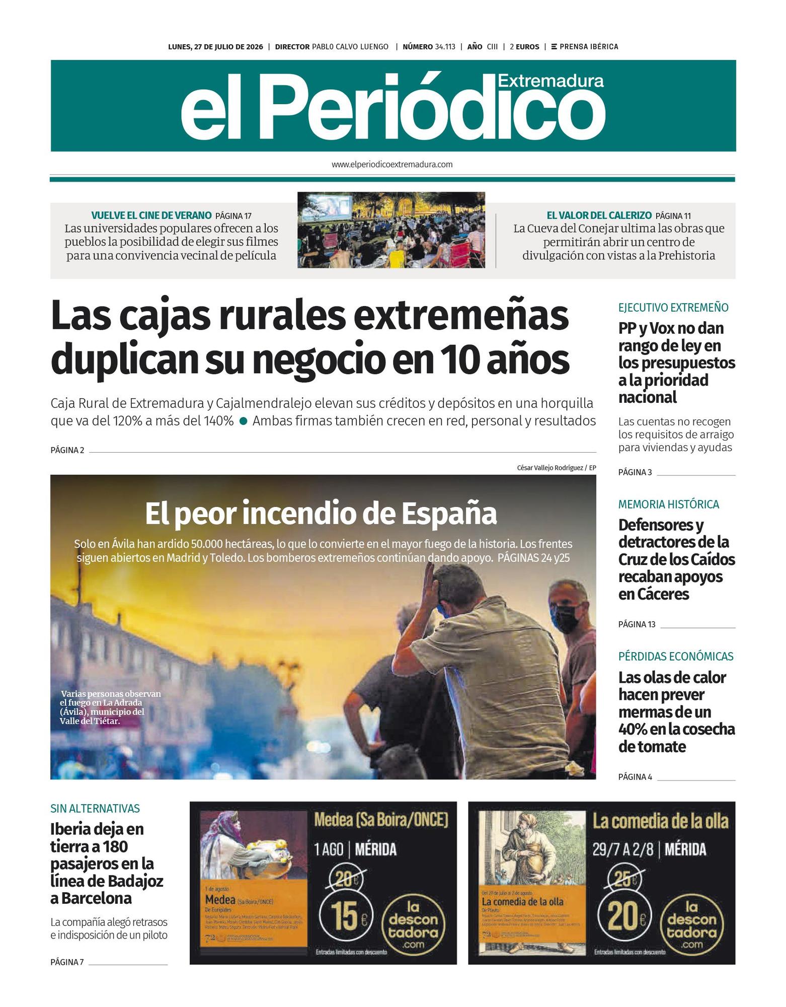 Consulta la portada correspondiente al día 27 de julio de 2026