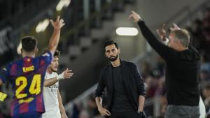 Álvaro Arbeloa, durante el clásico entre el Barça y el Real Madrid.