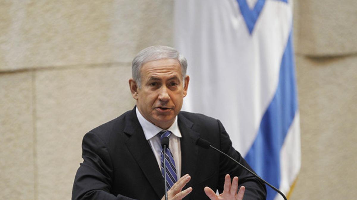 El primer ministro israelí, Benjamin Netanyahu, durante su intervención ante el Parlamento, el miércoles, en Jerusalén.